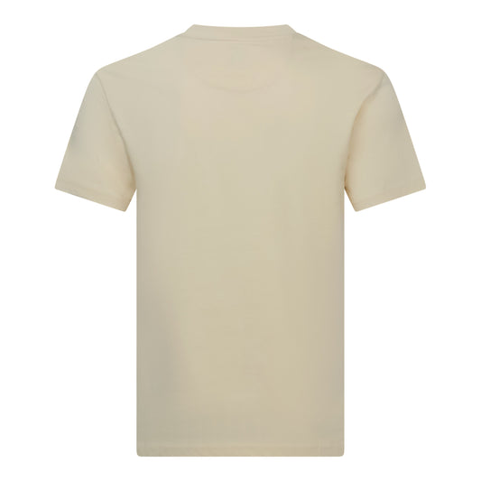Back view of regular fit beige jersey cotton T-shirt by Gisada