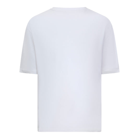 Oversized T-Shirt in Heavy Cotton with Small Central Printed Logo Gisada Shirts