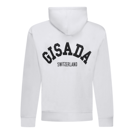 Regular Fit Hoodie in Midweight Cotton with Patch Print Gisada Hoodie