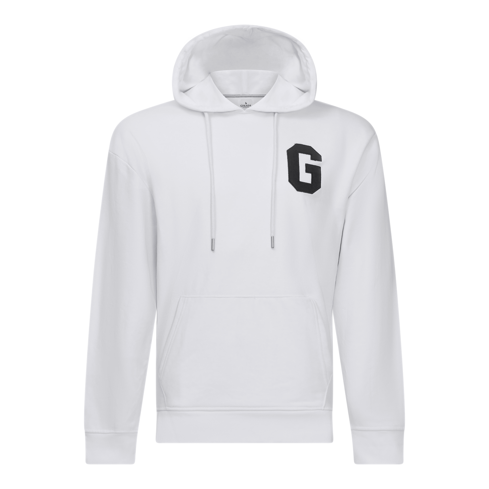 Regular Fit Hoodie in Midweight Cotton with Patch Print Gisada Hoodie