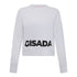 Gisada cropped sweatshirt in white cotton with front puff logo print