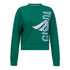 Green cropped sweatshirt with vertical silicone Gisada logo