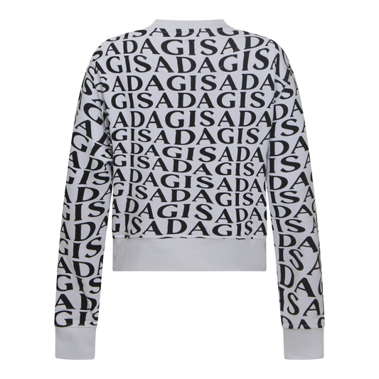 Midweight cotton sweatshirt with logo pattern by Gisada