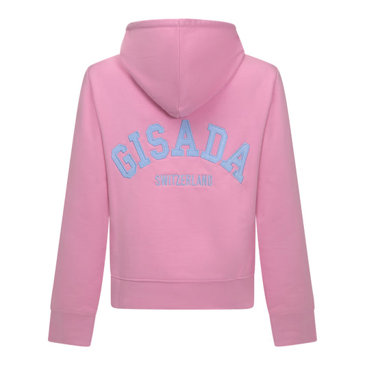 Regular Fit Hoodie in Midweight Cotton with Patch Print Gisada Hoodie