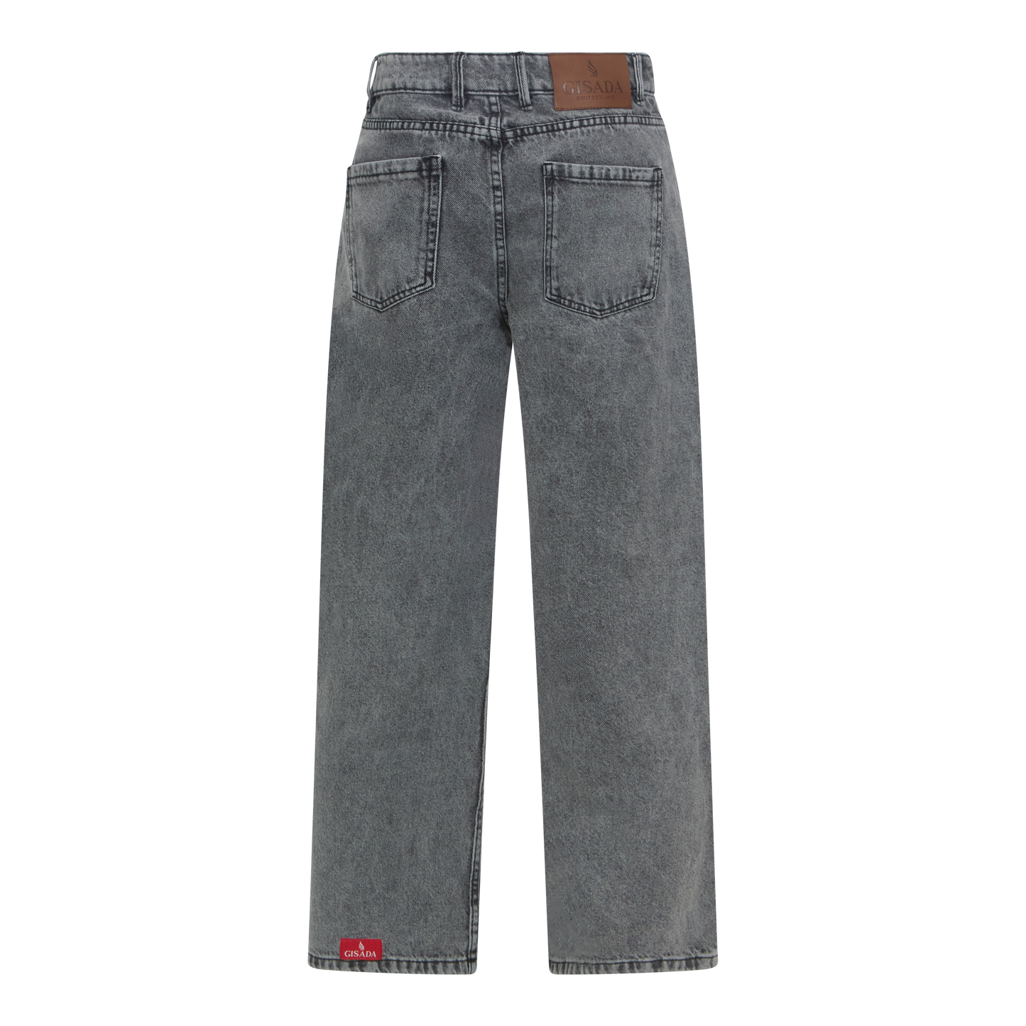 Boyfriend Crop Denim Jeans with Bottom Label Gisada Jeans