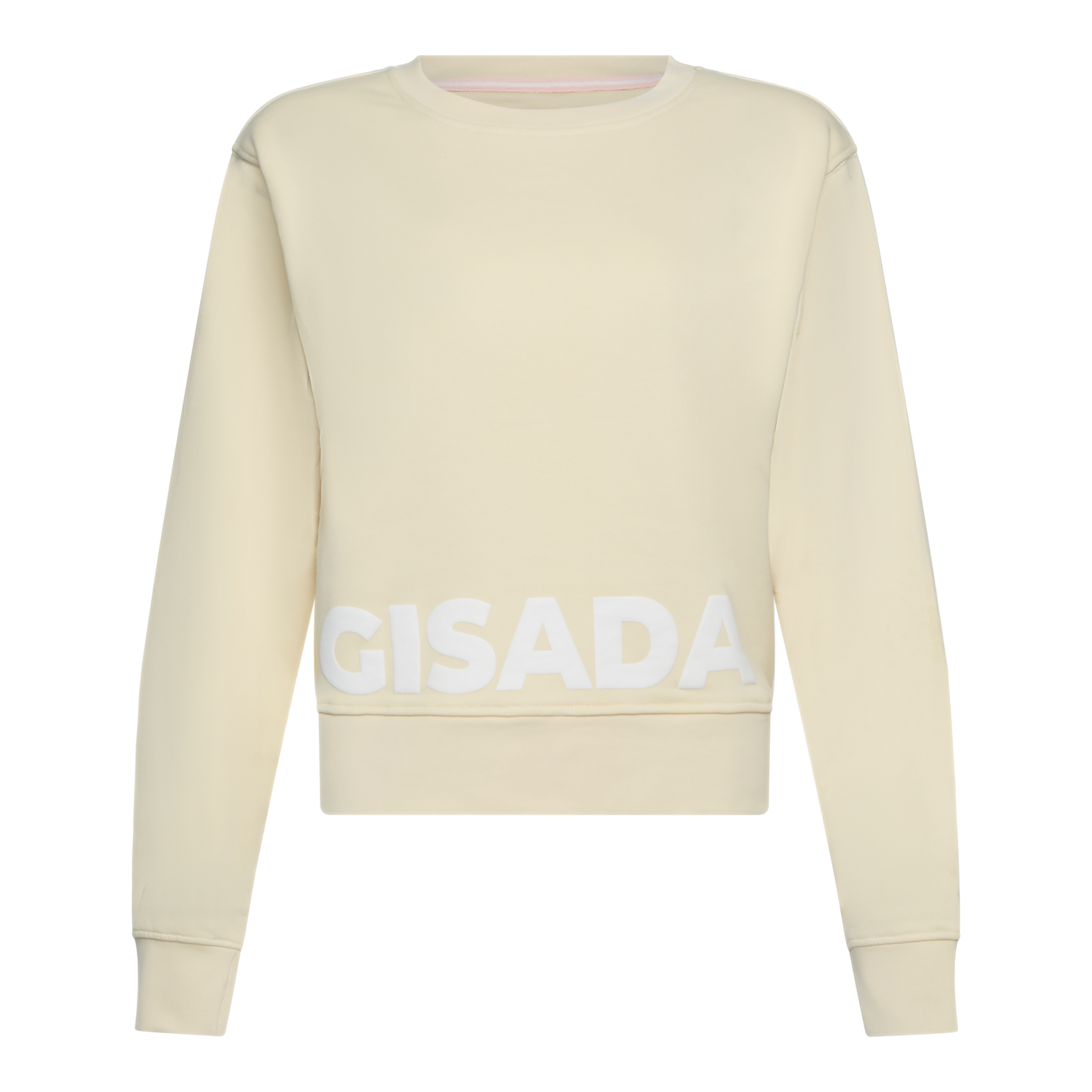 Crop Fit Sweatshirt in Midweight Cotton with Puff Print Gisada Sweatshirt