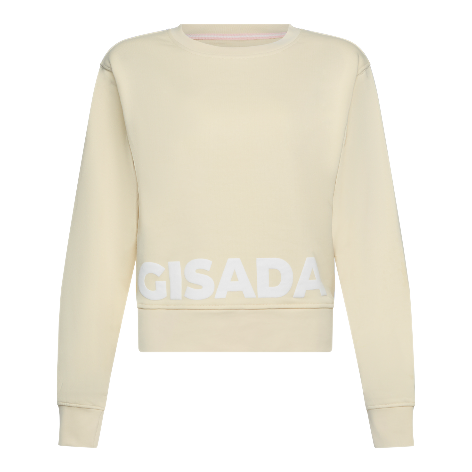 Crop Fit Sweatshirt in Midweight Cotton with Puff Print Gisada Sweatshirt