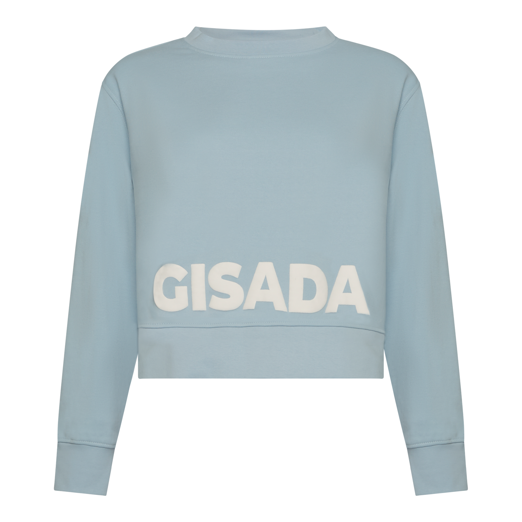 Crop Fit Sweatshirt in Midweight Cotton with Puff Print Gisada Sweatshirt
