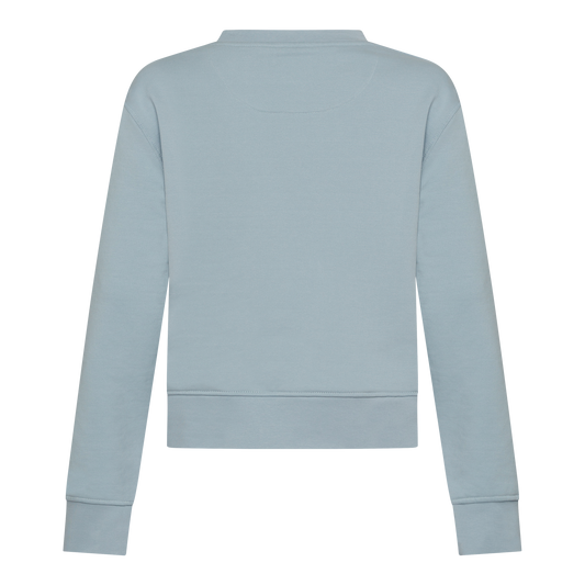 Crop Fit Sweatshirt in Midweight Cotton with Puff Print Gisada Sweatshirt