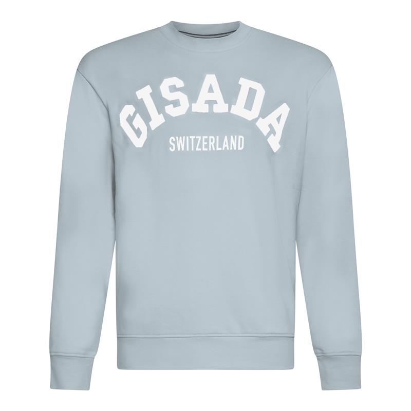 Regular Fit Sweatshirt in Midweight Cotton with Flock Print Gisada Sweatshirt