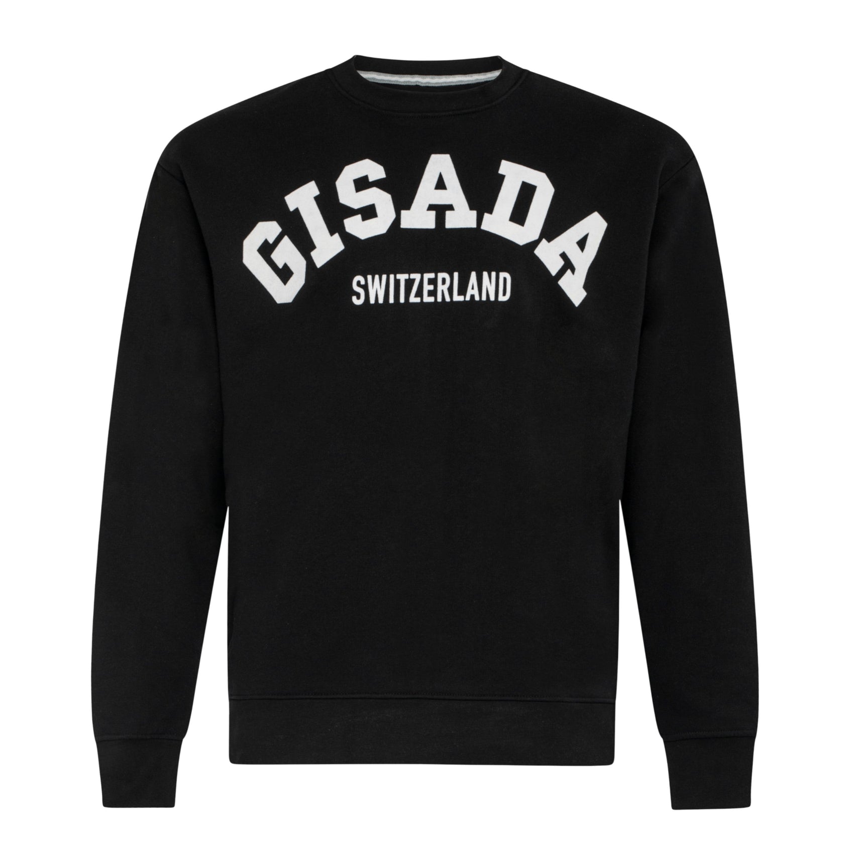 Regular Fit Sweatshirt in Midweight Cotton with Flock Print Gisada Sweatshirt