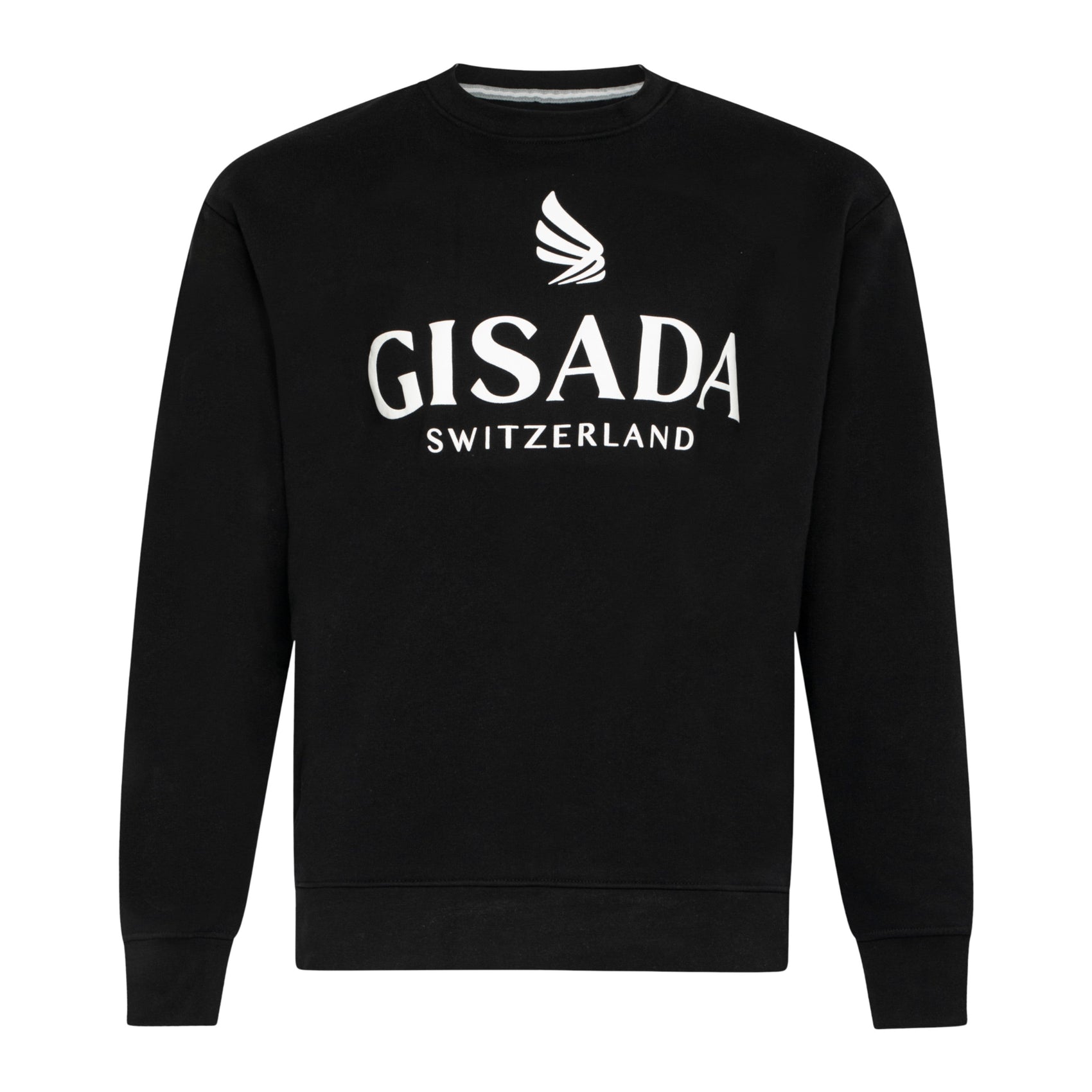 Regular Fit Sweatshirt in Midweight Cotton with Logo Puff Print Gisada Sweatshirt