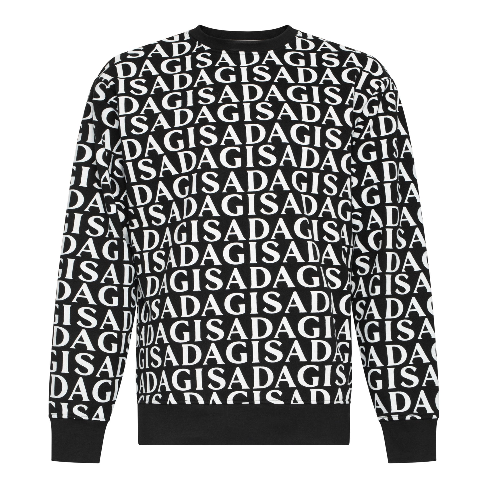 Regular Fit Sweatshirt in Midweight Cotton with Allover Print Gisada Sweatshirt