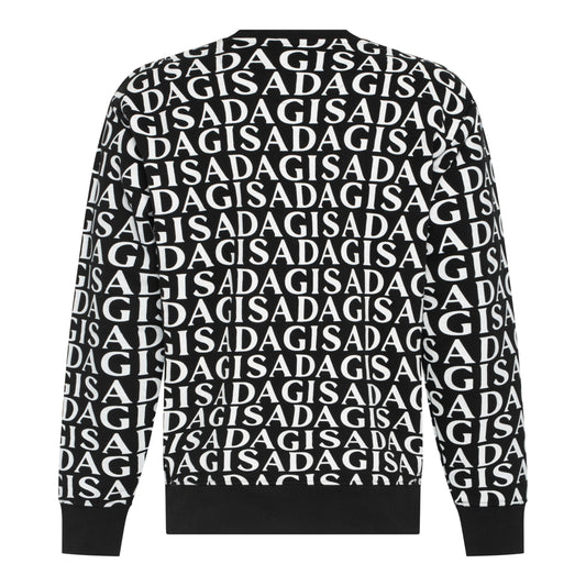 Regular Fit Sweatshirt in Midweight Cotton with Allover Print Gisada Sweatshirt