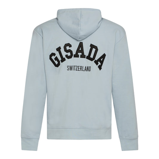 Regular Fit Hoodie in Midweight Cotton with Patch Print Gisada Hoodie