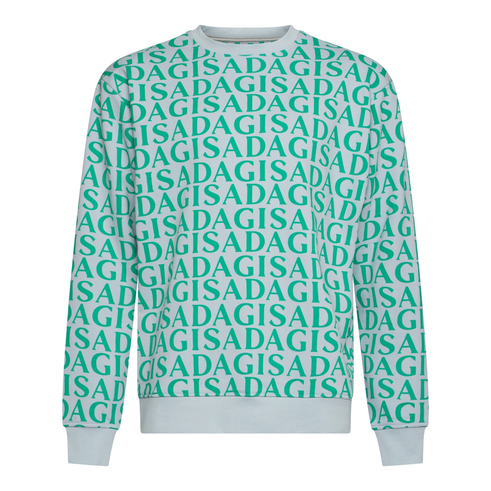 Regular Fit Sweatshirt in Midweight Cotton with Allover Print Gisada Sweatshirt