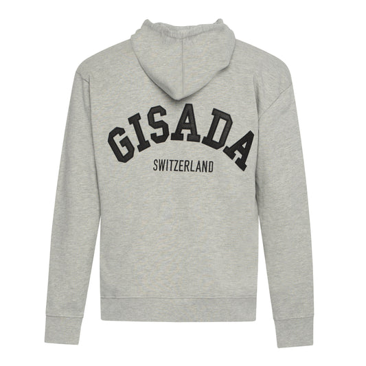 Regular Fit Hoodie in Midweight Cotton with Patch Print Gisada Hoodie