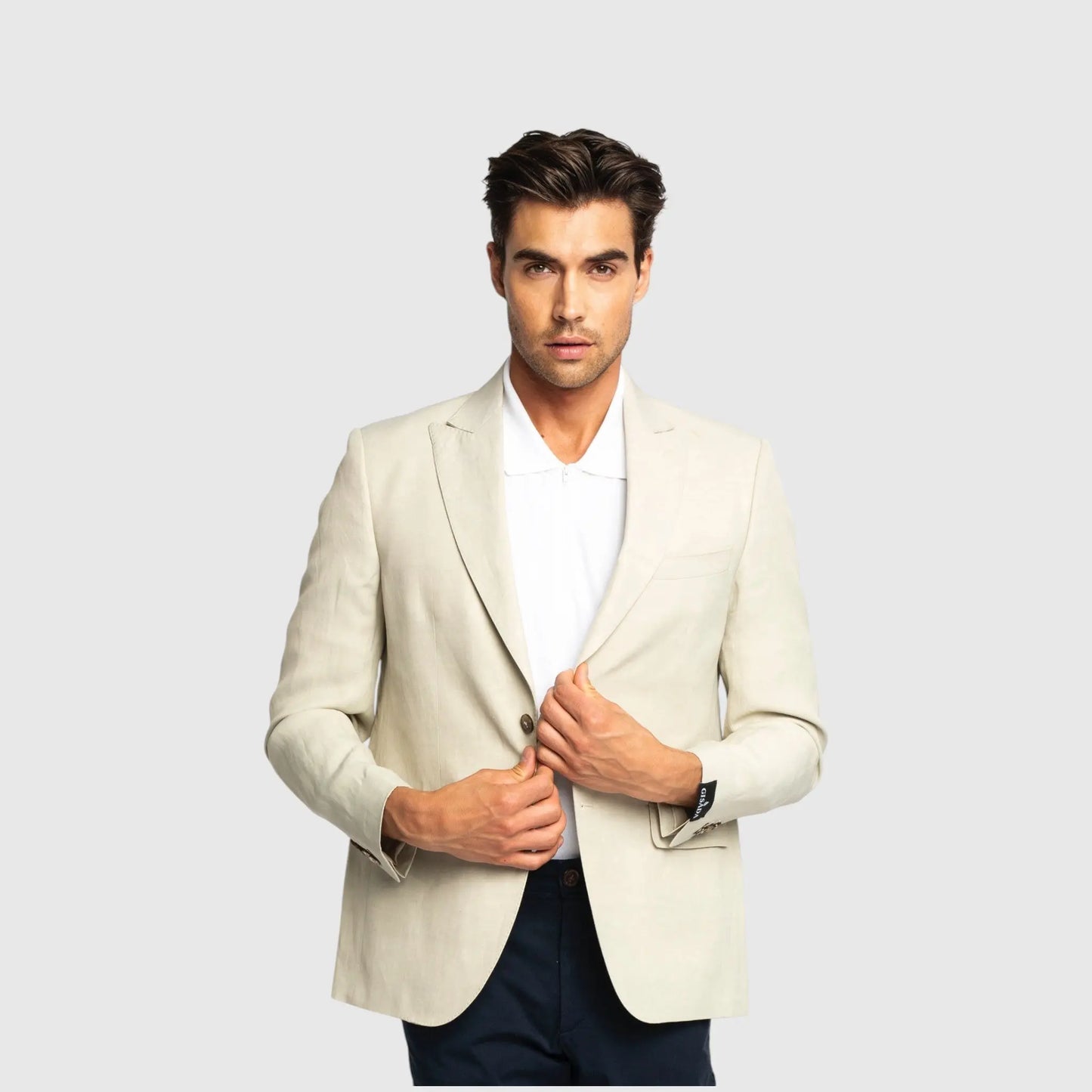 Barcelona Blazer in Luxe Cotton Linen - Gisada.com