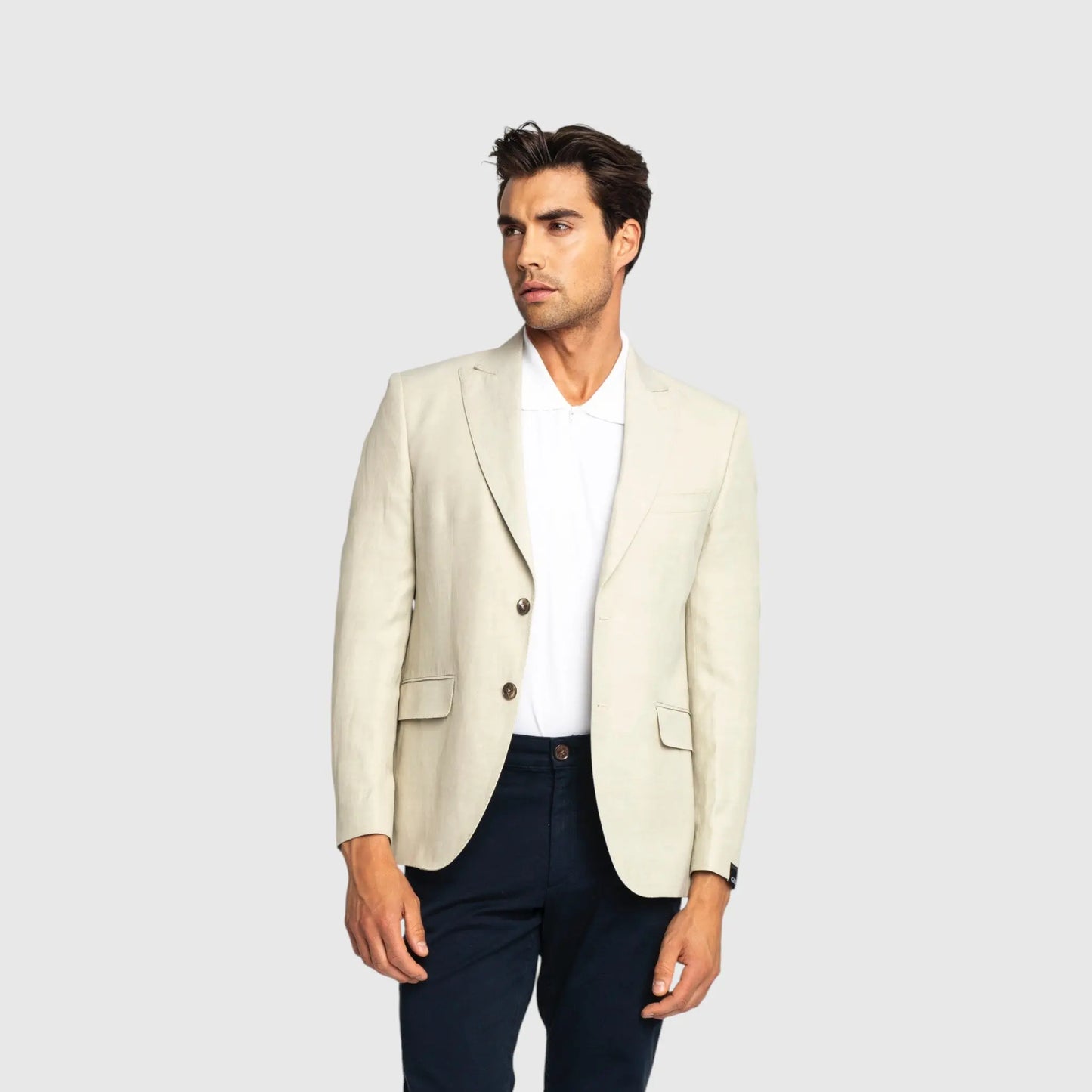 Barcelona Blazer in Luxe Cotton Linen - Gisada.com