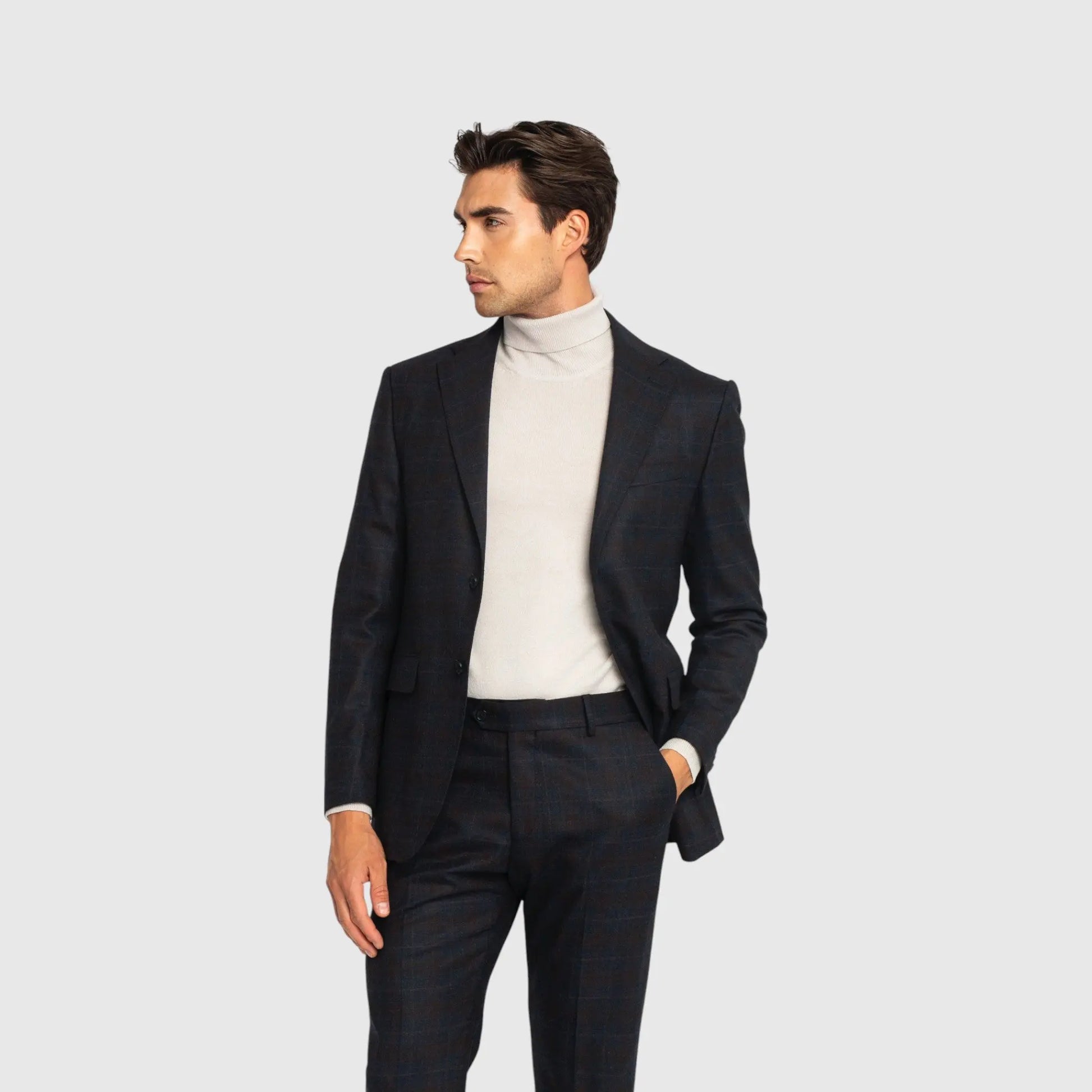 London Patterned Blazer in Luxe Wool Melange - Gisada.com