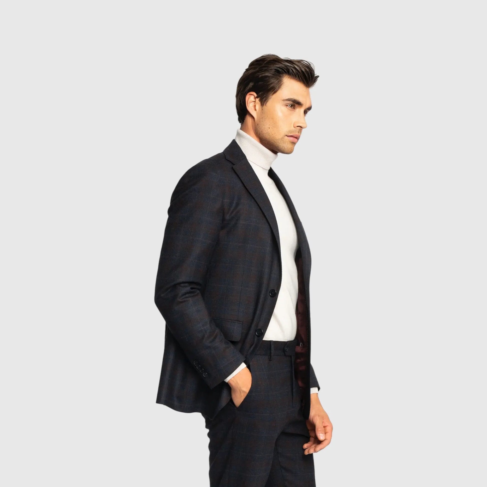 London Patterned Blazer in Luxe Wool Melange - Gisada.com