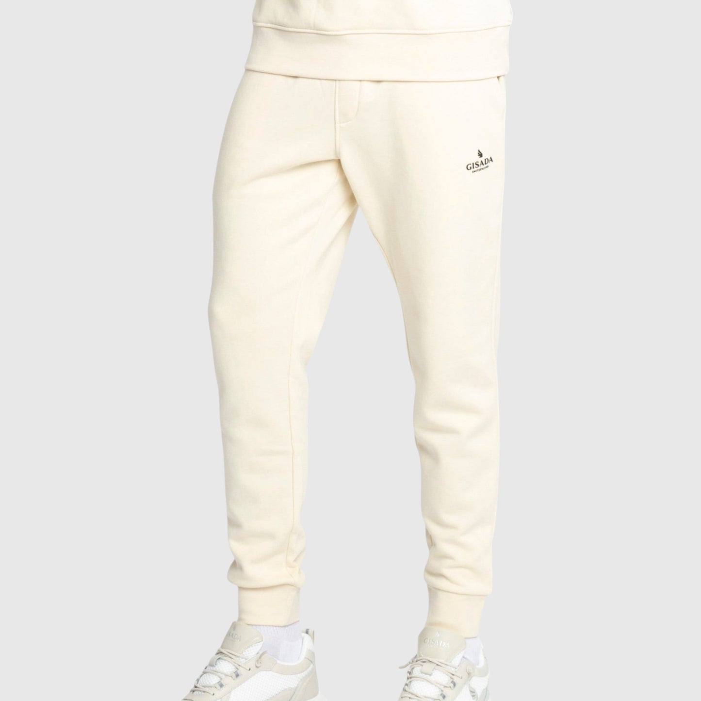Regular Fit Jogger in Midweight Cotton with Small Silicon Logo Gisada Jogger