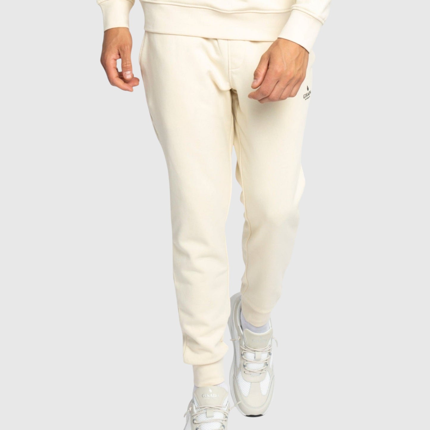 Regular Fit Jogger in Midweight Cotton with Small Silicon Logo Gisada Jogger