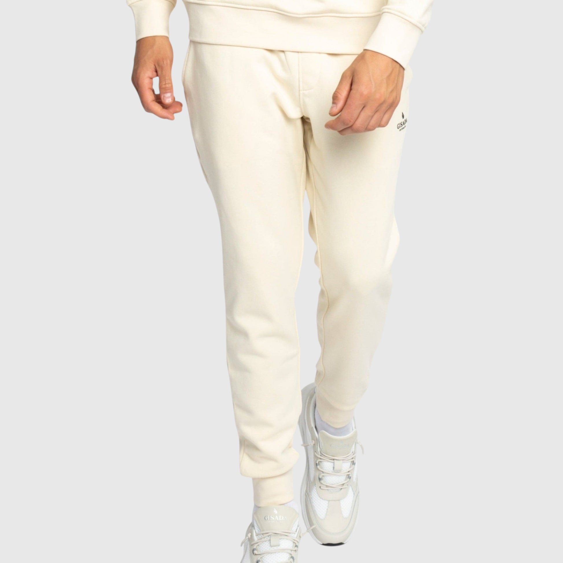 Regular Fit Jogger in Midweight Cotton with Small Silicon Logo Gisada Jogger