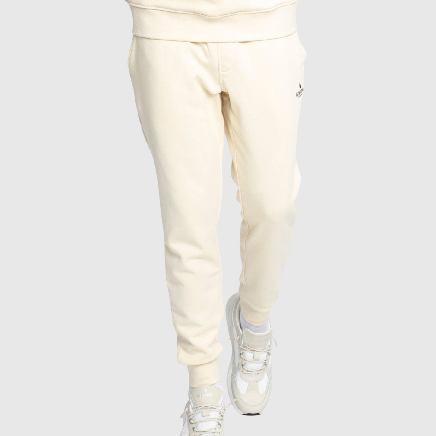 Regular Fit Jogger in Midweight Cotton with Small Silicon Logo Gisada Jogger
