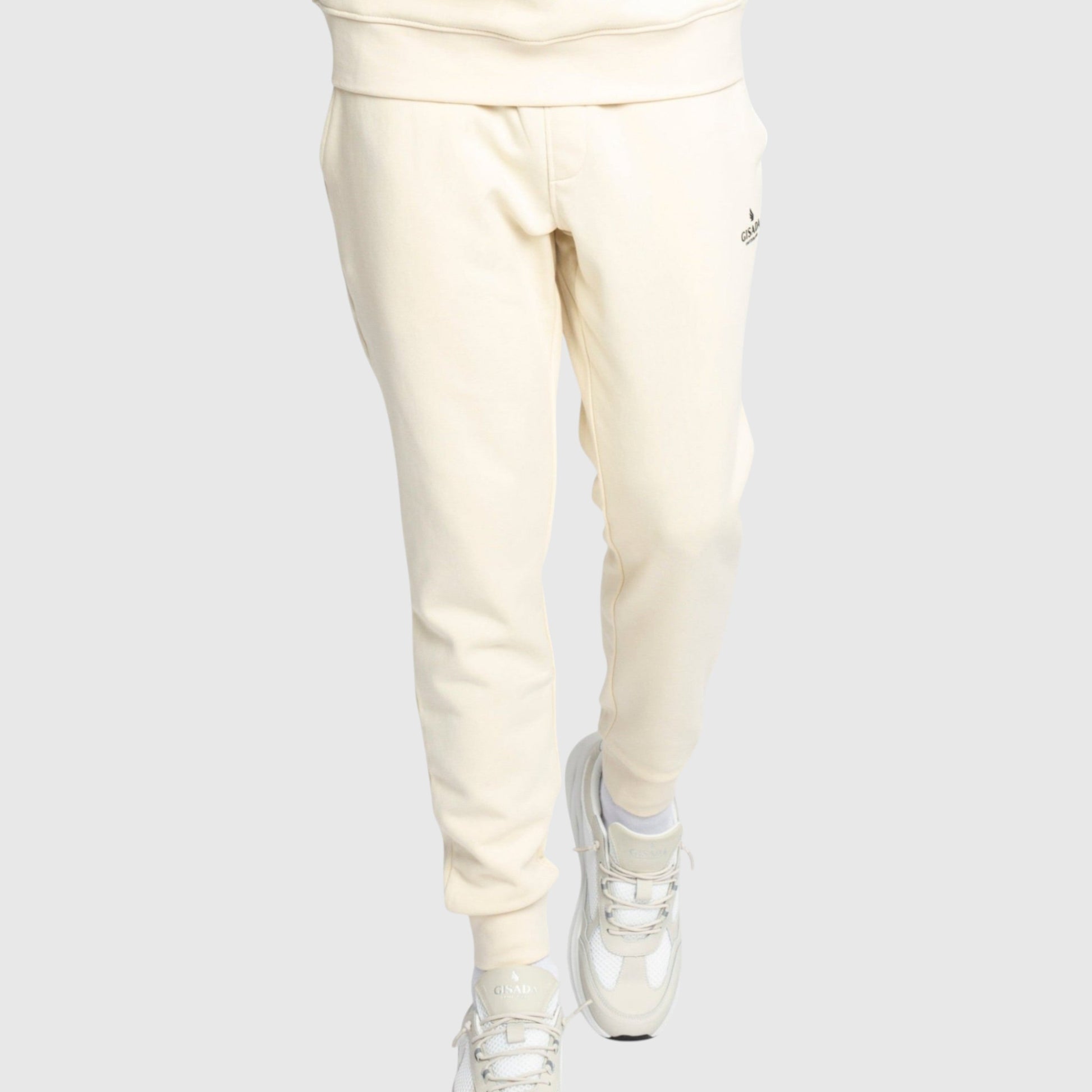 Regular Fit Jogger in Midweight Cotton with Small Silicon Logo Gisada Jogger