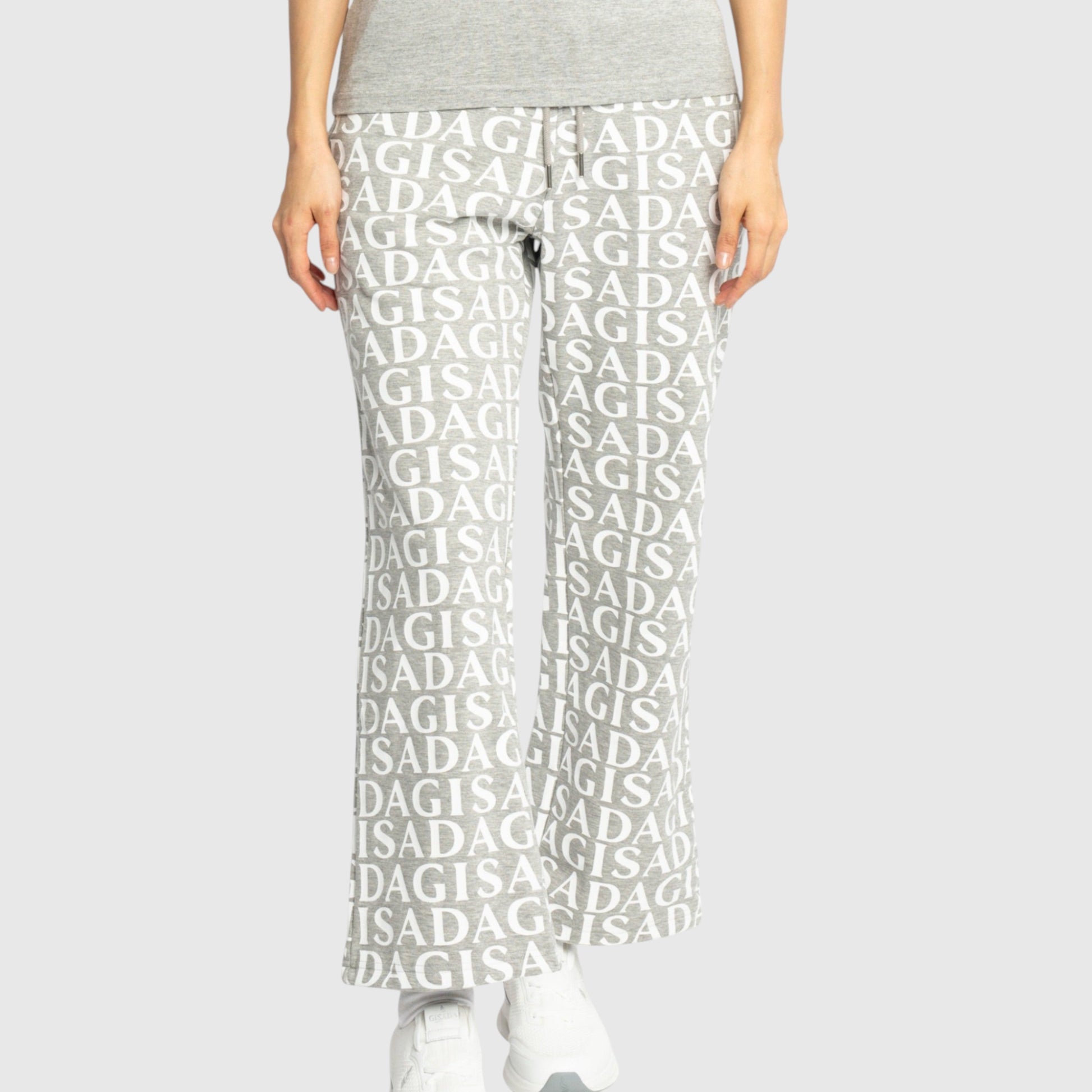 Straight Leg Sweatpants in Midweight Cotton with Allover Print Gisada Jogger