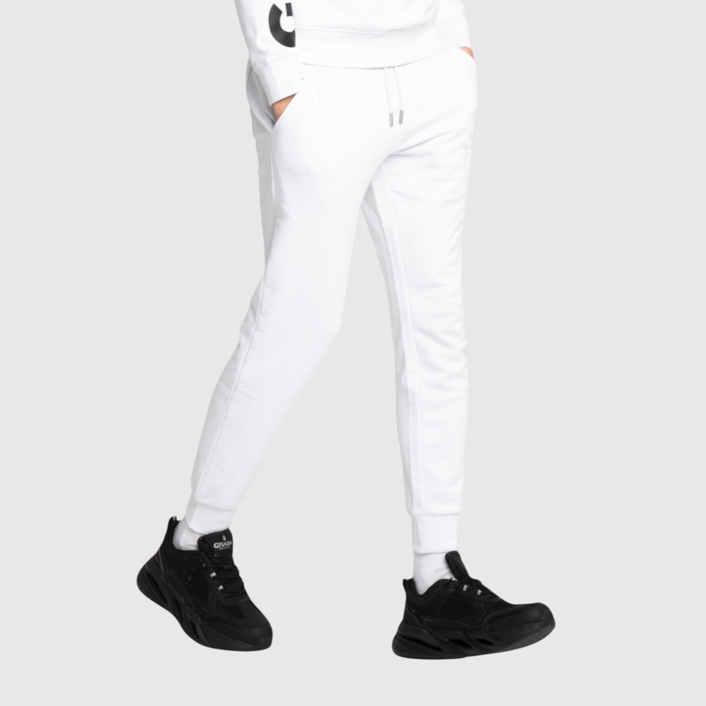 Regular Fit Jogger in Midweight Cotton with Small Silicon Logo Gisada Jogger