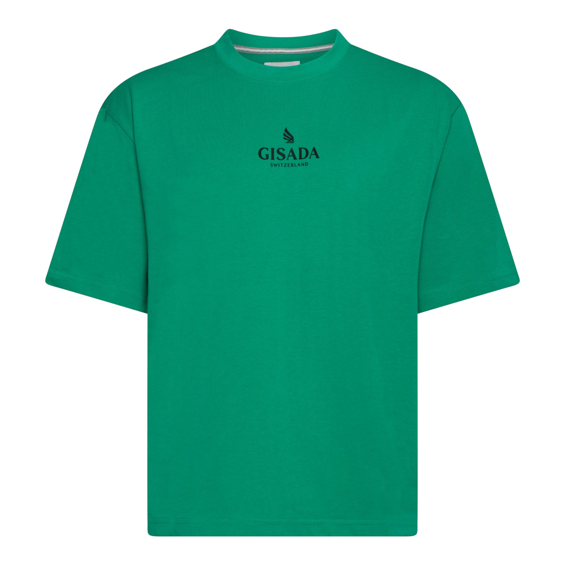 Oversized T-Shirt in Heavy Cotton with Small Central Printed Logo Gisada Shirts