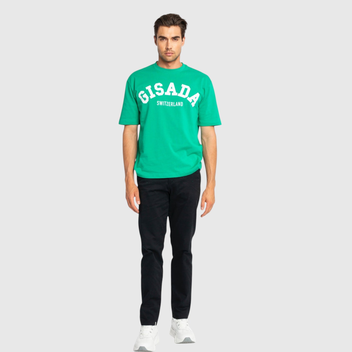 Übergroßes T-Shirt aus schwerer Baumwolle mit College-Print
