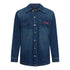 Oversized Denim Shirt with Gisada Logo and Mini Label Patch Gisada Denim