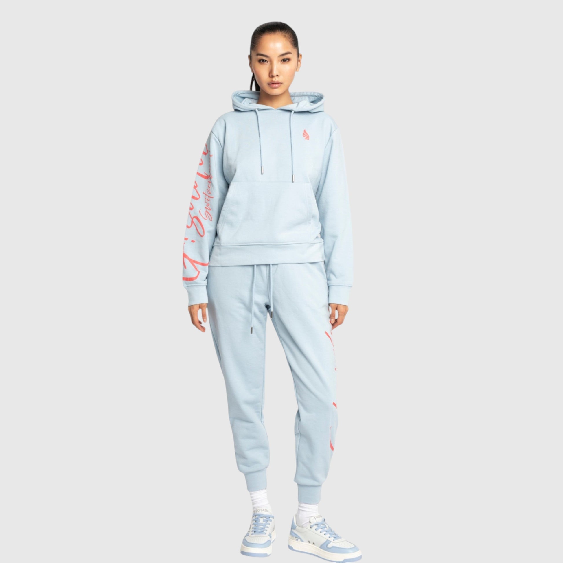 Regular Fit Hoodie in Midweight Cotton with Puff Print Gisada Hoodie