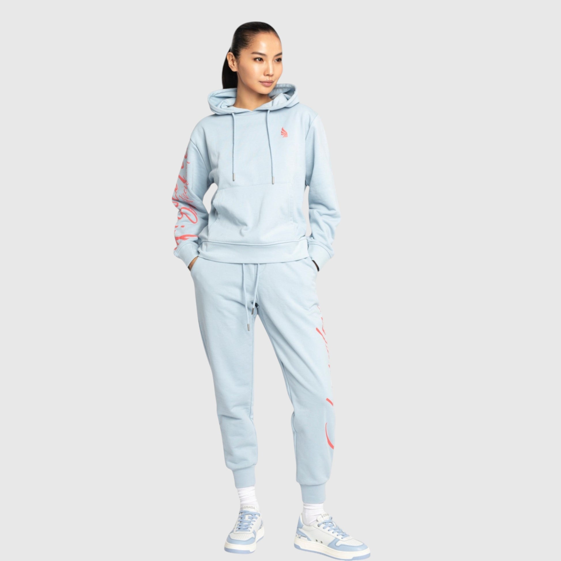 Regular Fit Hoodie in Midweight Cotton with Puff Print Gisada Hoodie