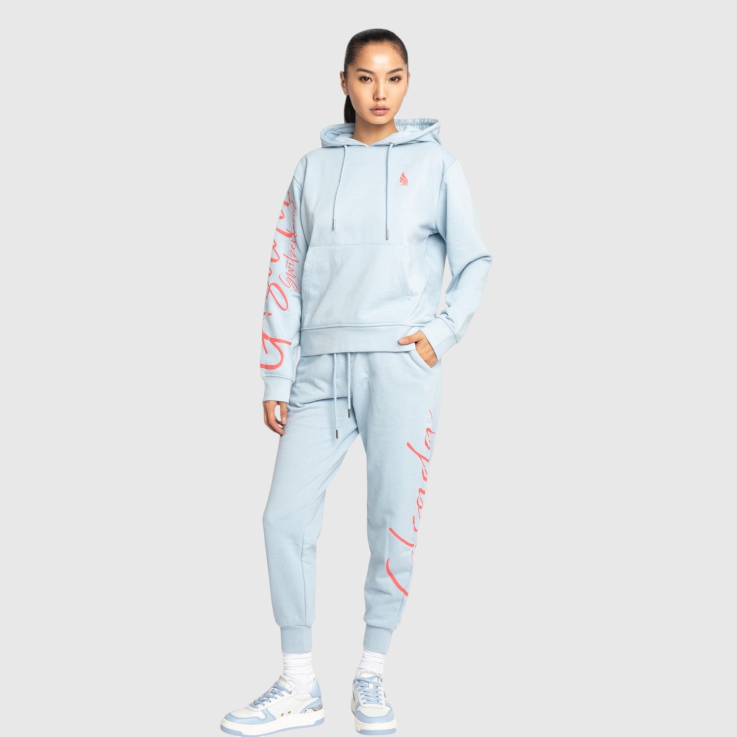 Regular Fit Hoodie in Midweight Cotton with Puff Print Gisada Hoodie