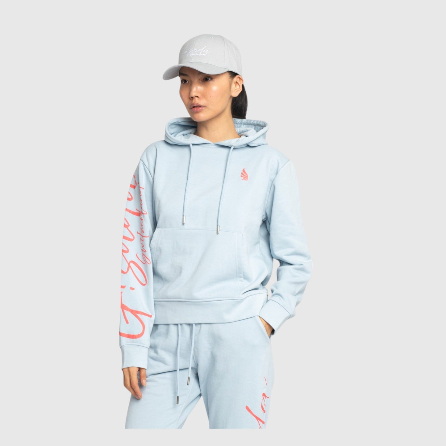 Regular Fit Hoodie in Midweight Cotton with Puff Print Gisada Hoodie