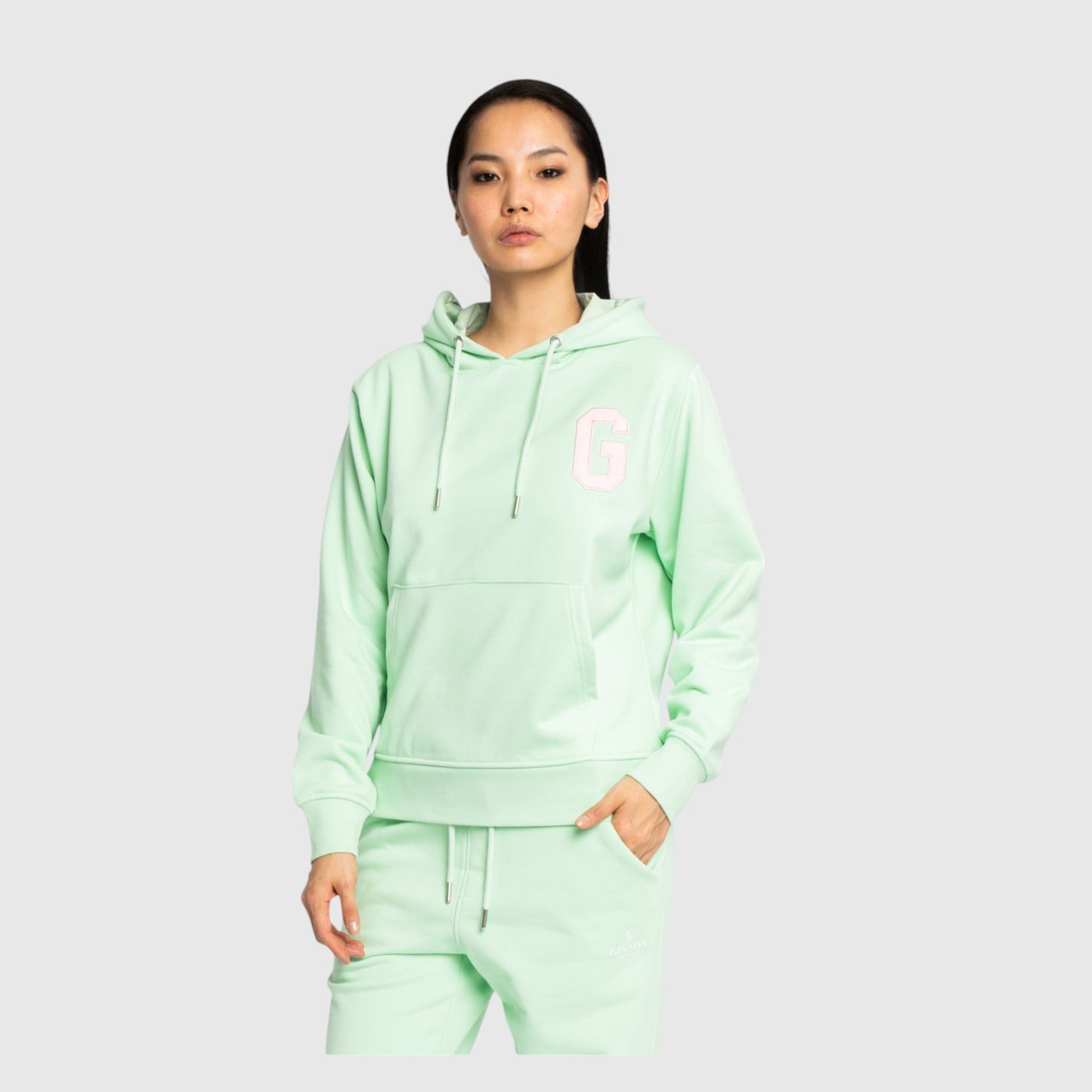 Regular Fit Hoodie in Midweight Cotton with Patch Print Gisada Hoodie