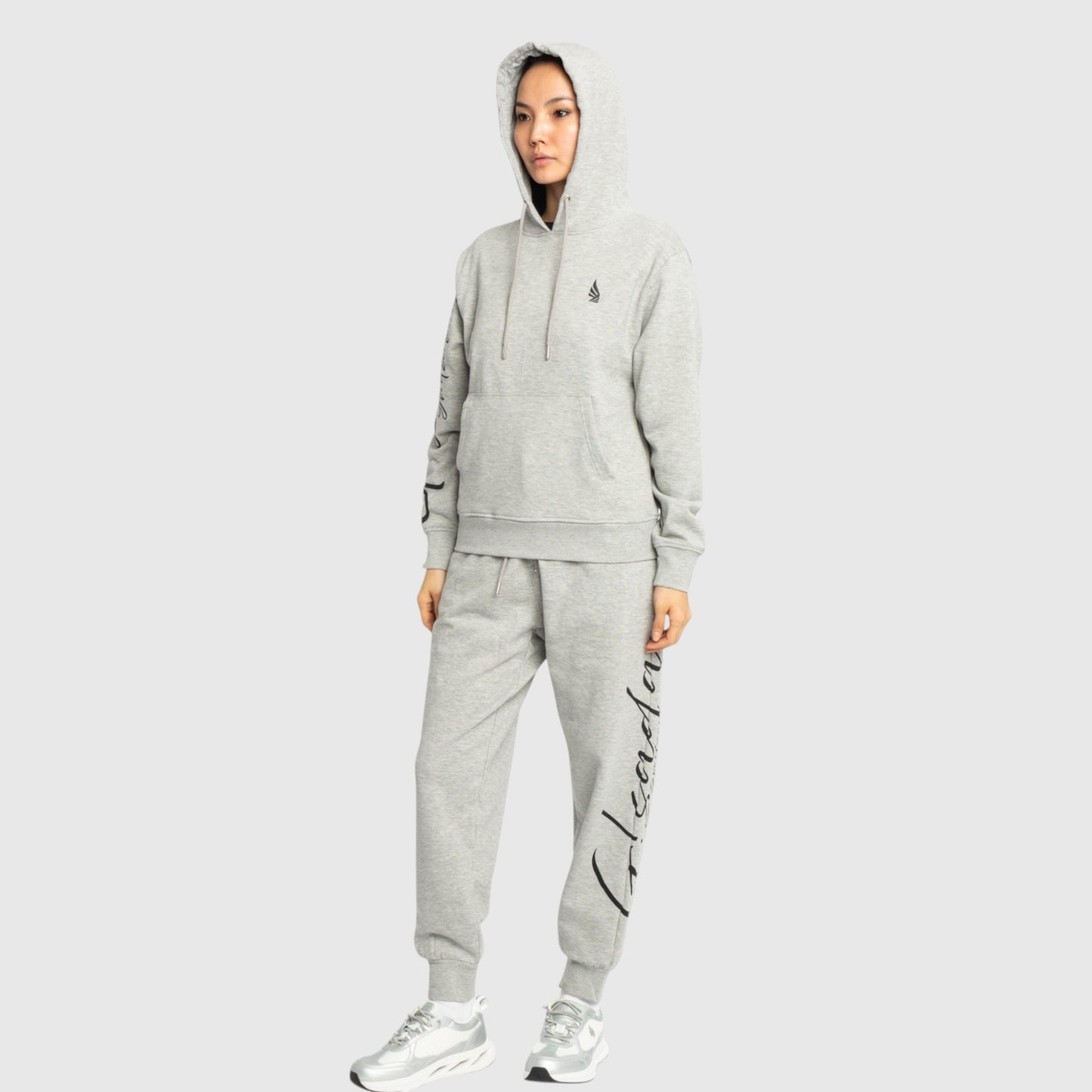 Regular Fit Hoodie in Midweight Cotton with Puff Print Gisada Hoodie