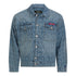 Regular Fit Denim Jacket with Allover Gisada Logo Gisada Denim
