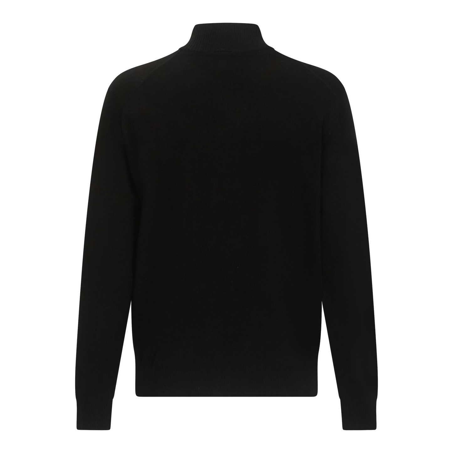 Back view of elegant black Gisada half-zip pullover