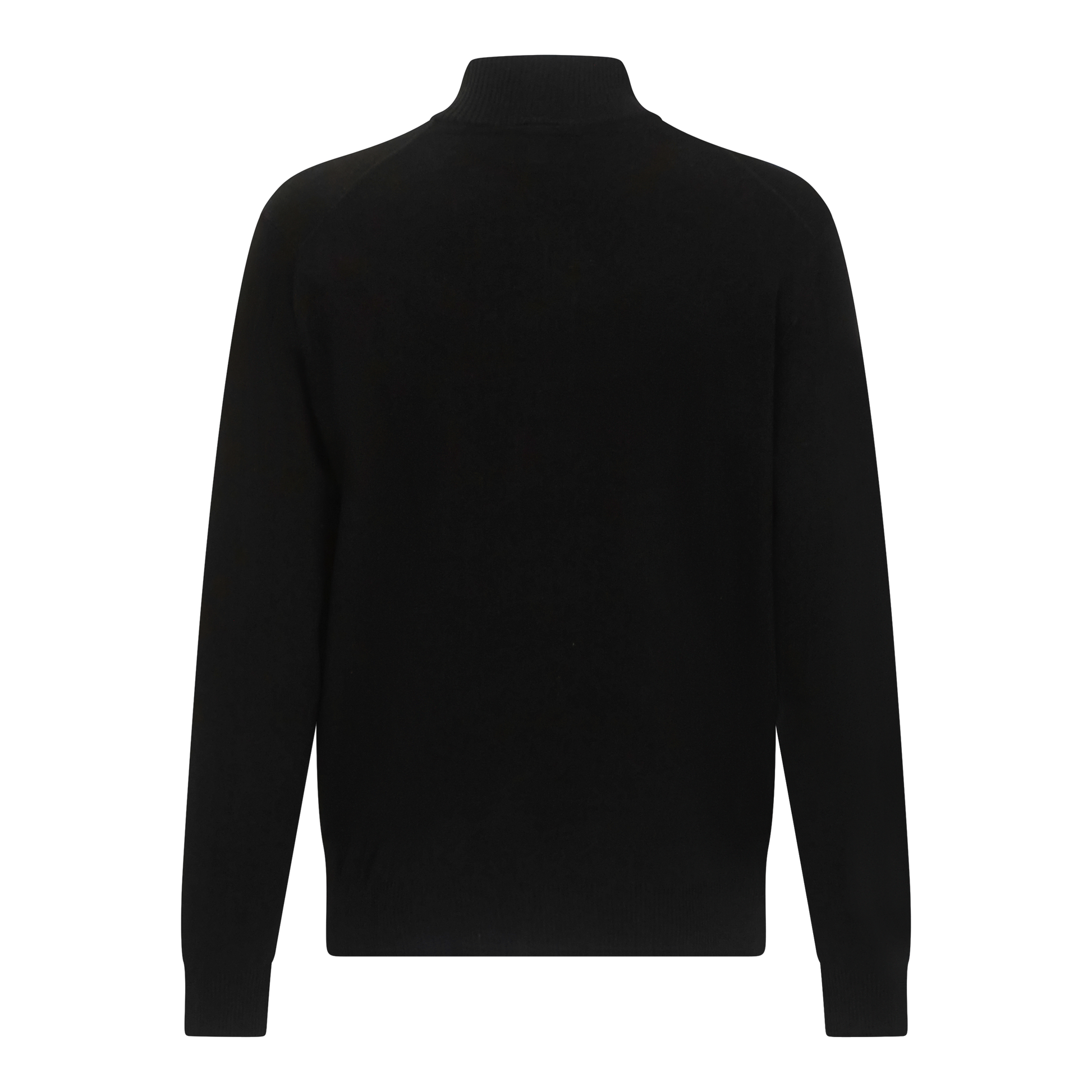 Back view of elegant black Gisada half-zip pullover