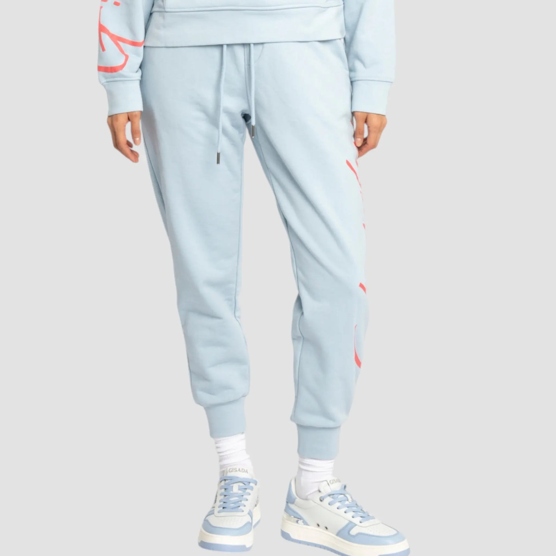 Regular Fit Jogger in Midweight Cotton with Cursive Puff Print Gisada Jogger
