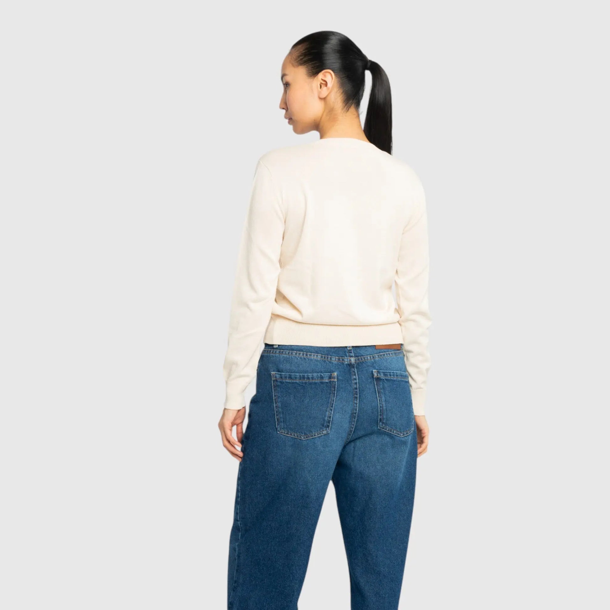 Regular Fit Round Neck Pullover Ivory - Gisada.com