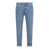 Slim Fit Snow-Blue Denim Jeans with Allover Gisada Monogram – Front View