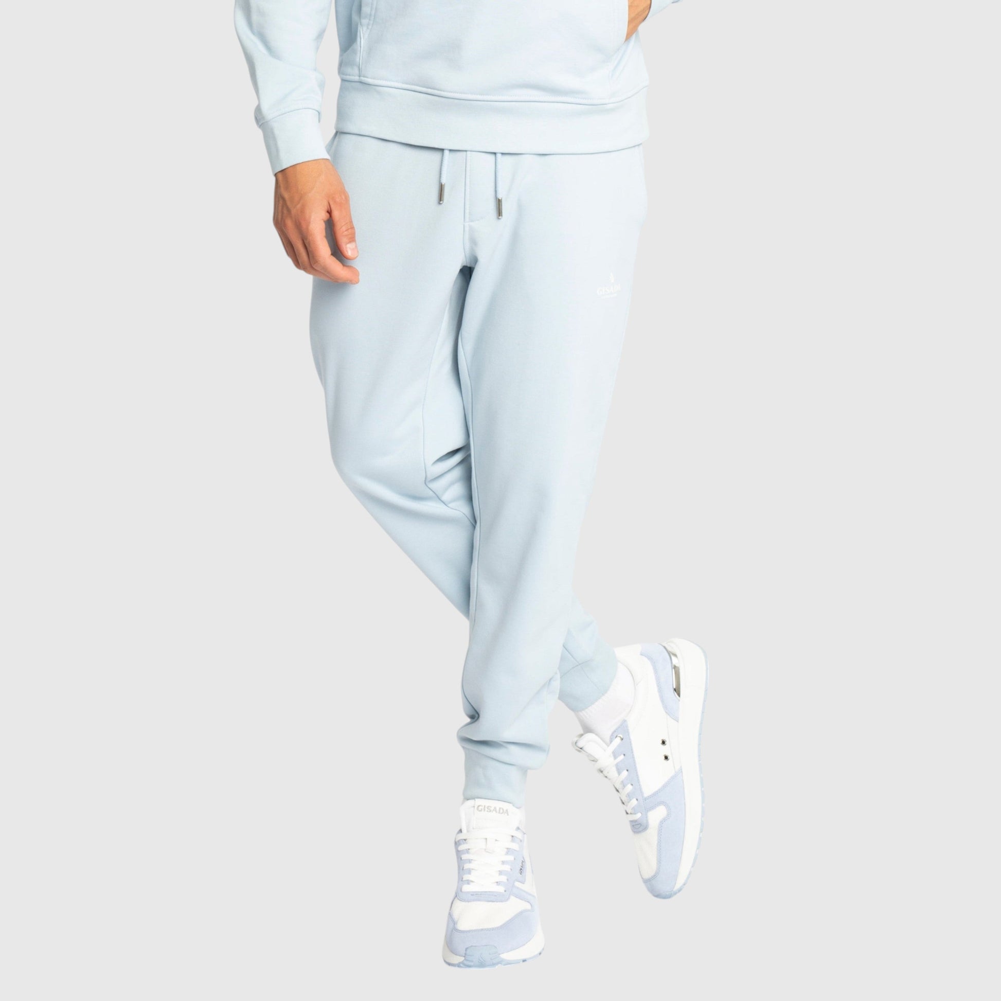 Regular Fit Jogger in Midweight Cotton with Small Silicon Logo Gisada Jogger