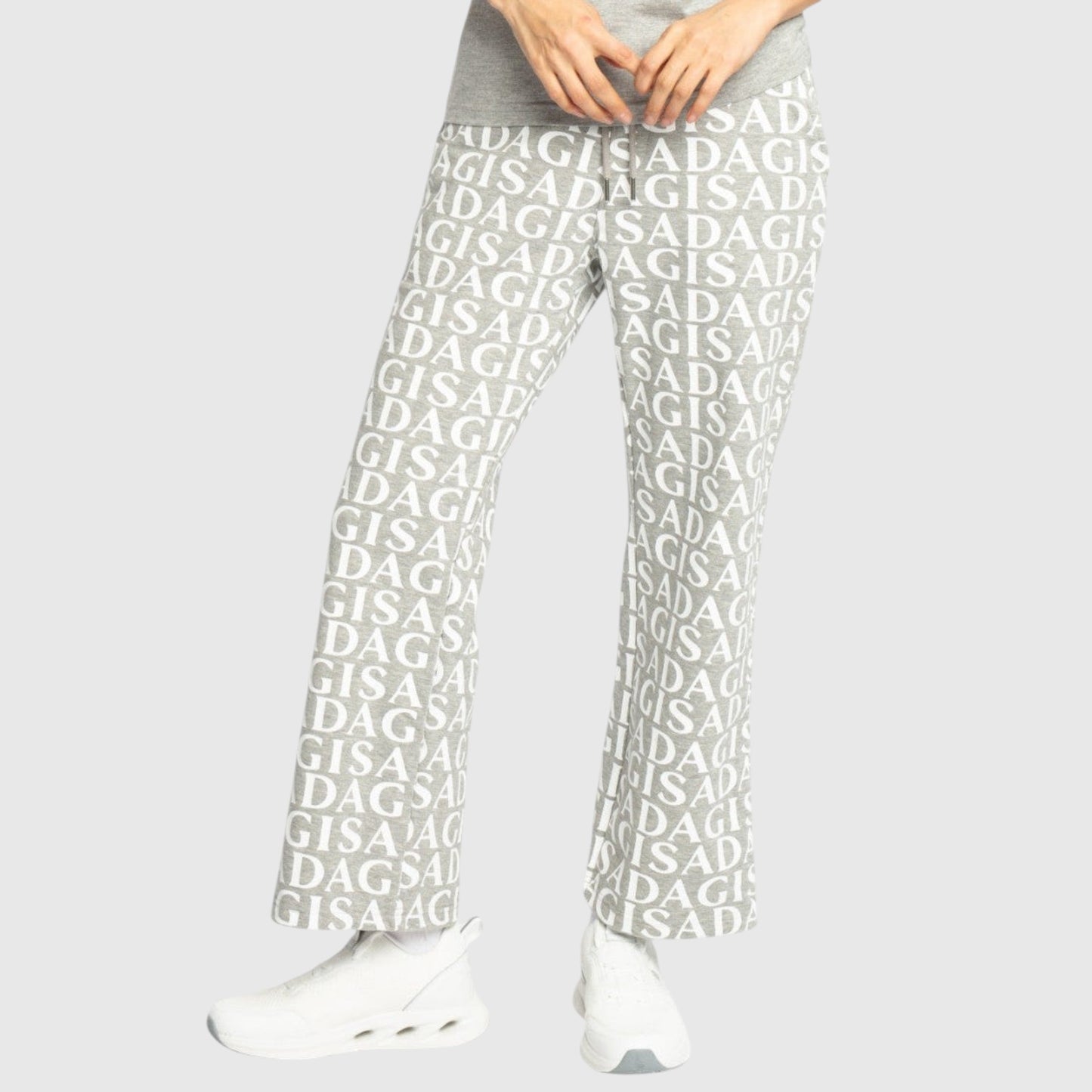 Straight Leg Sweatpants in Midweight Cotton with Allover Print Gisada Jogger