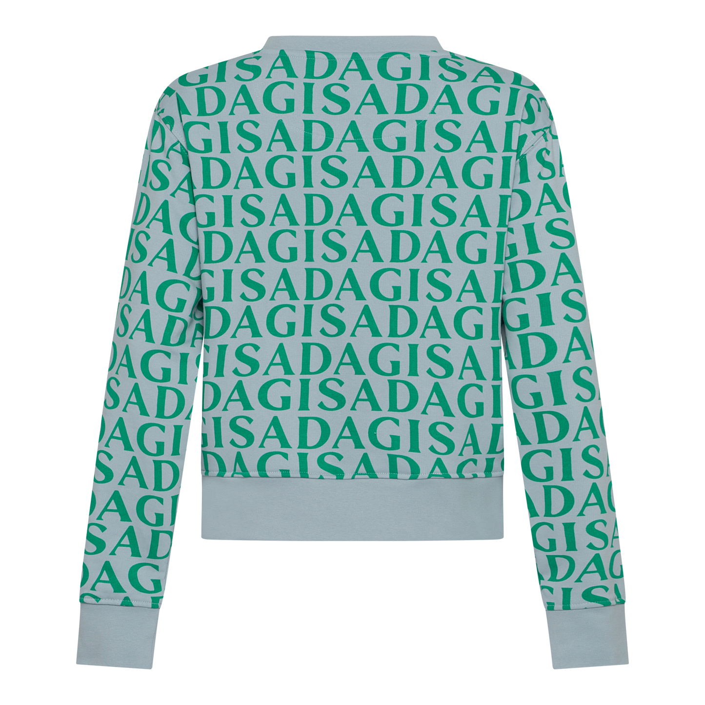 Crop Sweatshirt in Midweight Cotton with Allover Print Gisada Sweatshirt